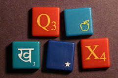 Sample custom SCRABBLE tiles